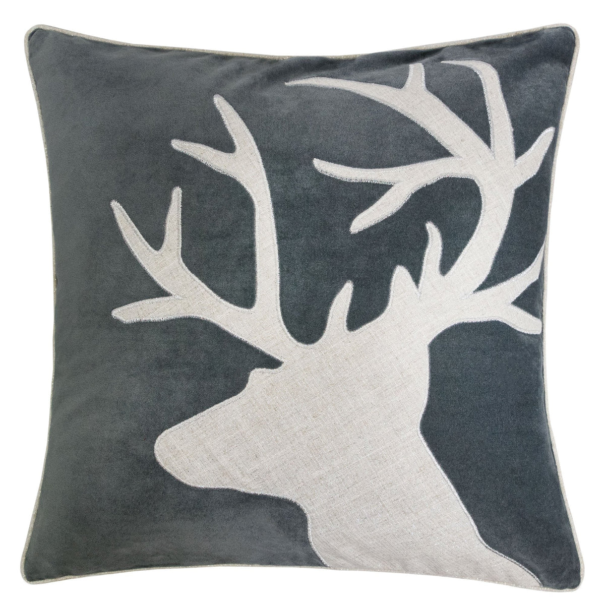 Holiday Reindeer Velvet Accent Pillow 20x20, photo 3 of 10