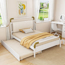 Storage Platform Bed, With 2 Big Drawers, Trundle