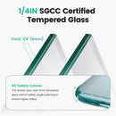 Semi-Frameless Double Sliding Shower Door, Bypass Shower Door, 1 / 4" (6Mm) Thick SGCC Tempered Glass Door by HouseOfZazla