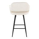 Margarite - Contemporary Fixed Height Counter Stool With Square Footrest (Set of 2) by HouseOfZazla