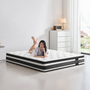 Full Size Hybrid Mattress Breathable Cool Knitted Fabric Cover Soft Memory Foam Individual Pocket Spring CetriPUR-US