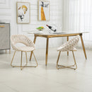 Accent Chairs Set of 2, Velvet Side Chairs with Gold Legs, Mid-Century Upholstered Dining Chairs for Living Room, Kitchen, Bedroom, Beauty Room