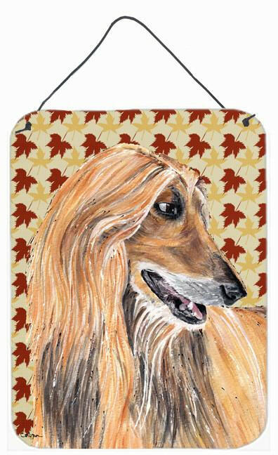 Afghan Hound Fall Leaves Wall or Door Hanging Prints SC9504DS1216