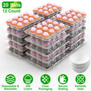 12 Count 20 Sets Clear Cupcake Boxes Disposable Cupcake Containers Stackable Cupcake Carrier Holders with 240 Liners High Dome Lid