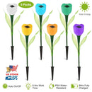 6 Pcs Solar Garden Tulip Flower Light Outdoor Solar Pathway light IP54 Water-resistant Landscape Lights for Lawn Patio Yard Garden Walkway Decoration by LJGDeals