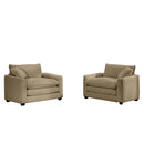 Modern Classic Fabric Single Chair Deep Seat Sofa With Pillow