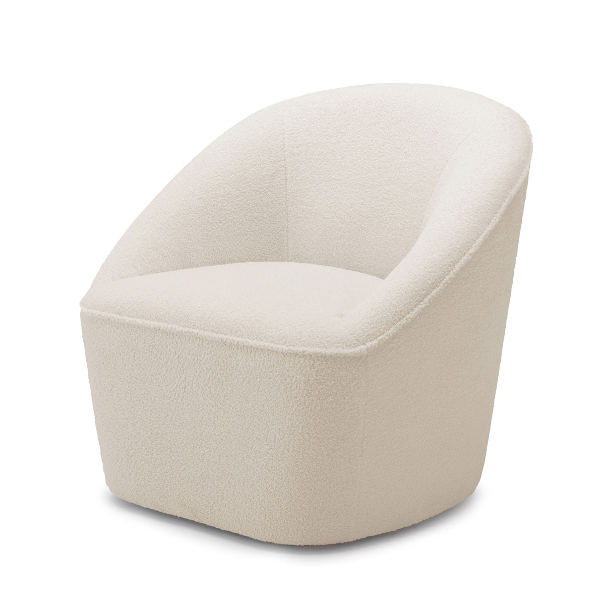 Anson - Swivel Chair With Soft Rounded Back - Off White, photo 4 of 11