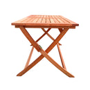 5 Piece Patio Dining Set, 4 Folding Chairs & 1 Dining Table, Indoor And Outdoor Universal - Teak by HouseOfZazla