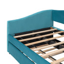 Upholstered Daybed Sofa Bed With Trundle Bed And Wood Slat by HouseOfZazla