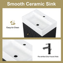 20 Inch Bathroom Vanity with Ceramic Sink, Diamond Pattern Door Design