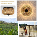 3-Lights Rattan Flush Mount Light