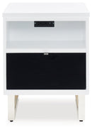 Gardoni - Chair Side End Table - White / Black