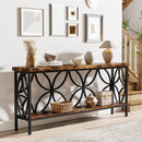 Extra Long Console Table With Open Storage Shelves by HouseOfZazla