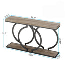 Console Table Narrow Long With Geometric Frame - Gray by HouseOfZazla