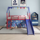 Jack - House Loft Bed With Slide And Curtain Set by Unique Piece Furniture