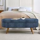 Modern Ottoman Oval Storage Bench With Rubber Wood Legs by Unique Piece Furniture