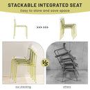 4 Piece Set Of Modern Color Block Designed Single Chairs With Folding Square Table