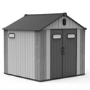 8x8FT Resin Outdoor Storage Shed with Lockable Door