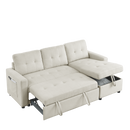 78.5" Sleeper Sofa Bed Reversible Sectional Couch with Storage Chaise and Side storage bag for Small Space Living Room Furniture Set