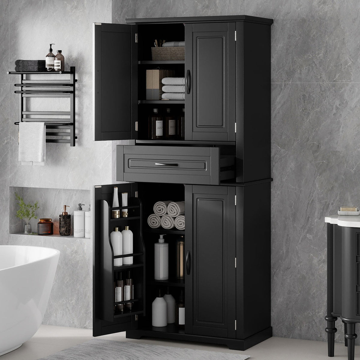 Bathroom Storage Cabinet with Multi-Functional Storage Space, photo 2 of 10