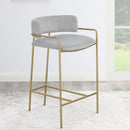 Low Back Upholstered Stool - Gray