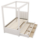 Upholstery Canopy Platform Bed With Trundle And Three Storage Drawers by HouseOfZazla
