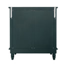 Hollow Carved 2 Door Accent Cabinet With Adjustable Shelf, Sideboard Buffet For Entryway, Living Room Or Bedroom - Blackish Green by HouseOfZazla