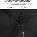 Rectangular Patio Umbrella With Crank Tilt, Polyester UV-Resistant Canopy