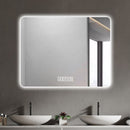 28" Bathroom Mirror With LED Lights Front And Backlit, Anti-Fog Lighted Vanity Mirrors For Wall Mounted And 5 Level Dimmable, Horizontal / Vertical - Clear by HouseOfZazla
