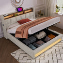 Upholstered Platform Bed With A Hydraulic Storage System, LED And USB Charging (Without Mattress) by Unique Piece Furniture