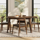 5 Piece Dining Set With 1 Table And 4 Upholstered Chairs - Brown / Walnut by HouseOfZazla