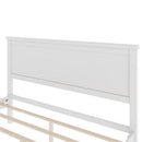Queen Size Platform Bed With Tapered Pine Legs, No Box Spring Needed - White by HouseOfZazla