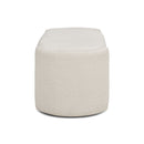 Fuji - Oval Storage Bench, Upholstered - Ivory White by HouseOfZazla