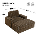 Oversized Chaise Lounge Indoor Rabbit Fur Sofa Bed With Storage Ottoman And Armrests Cup Holders With Deep Seat by Unique Piece Furniture