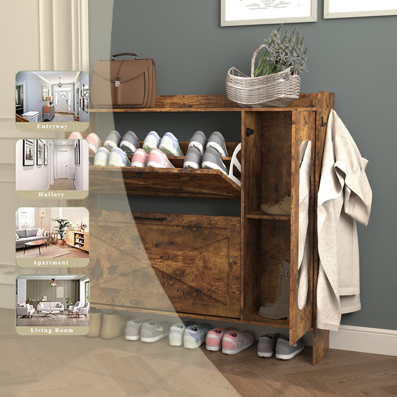 Shoe Storage Cabinet with 2 Flip Drawers, photo 8 of 8