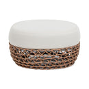 Willow - Round Upholstered Patio Ottoman by HouseOfZazla