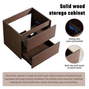 Wall-Mounted Bathroom Vanity, Soft-Close Drawer, Premium Slides - Black Brown