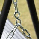 2-Seater Hanging Porch Swing Outdoor Patio Swing Chair Seat with Slatted Build and Chains, 440lbs Weight Capacity, Black