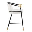 26" H Upholstered Counter Stool with Metal Frame (Set of 2) - Beige by HouseOfZazla