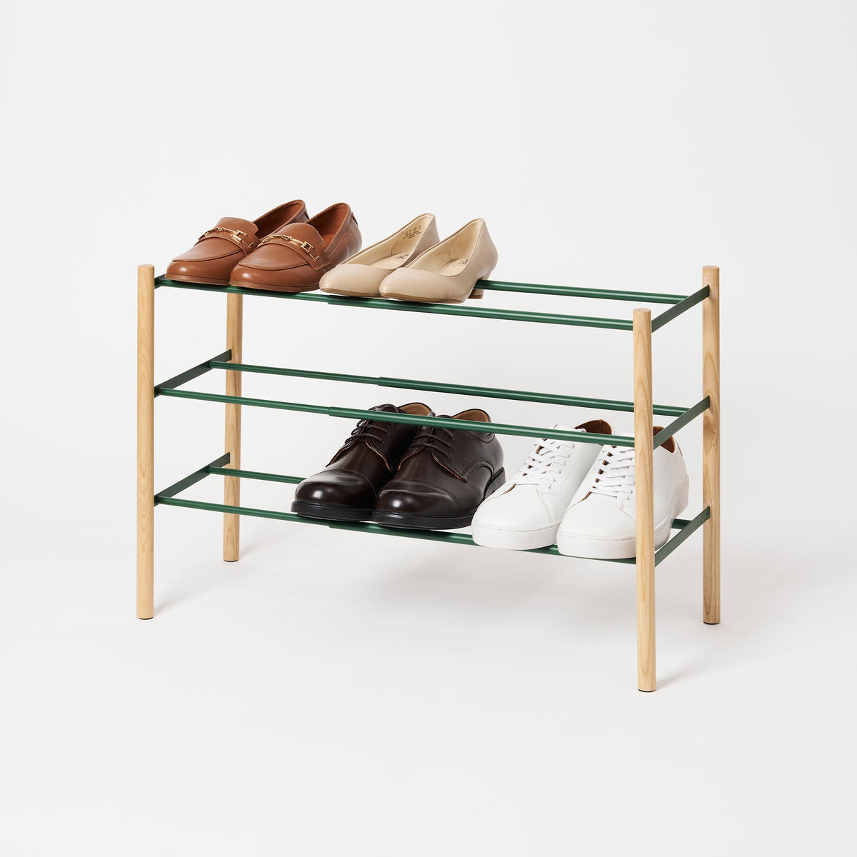 Expandable Shoe Rack (18" H)  - Steel + Wood, photo 9 of 15