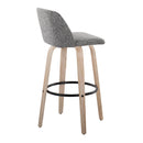 Toriano - Mid-Century Modern Fixed Height BarStool With Round Footrest (Set of 2) by HouseOfZazla