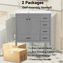 36" Gray Bathroom Vanity with Ceramic Sink Combo