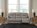 Real Moments - Power Reclining Sofa With Audio Seating - Ash