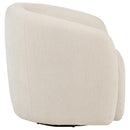 Gerley Faux Sherpa Chenille Upholstered Swivel Accent Chair Beige