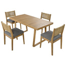 U_Style Multi-Person Outdoor Acacia Wood Dining Table and Chair Set by HouseOfZazla