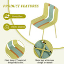 4 Piece Set Of Modern Striped Color- Blocking Single Chairs With Long Table by HouseOfZazla