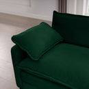 Classic Modern Comfortable Single Chair Deep Seat Sofa with Footstool, Green Corduroy Fabric, Living Room & Bedroom