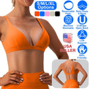 Women Deep V-Neck Sports Bras U-Shaped Back Sport Bras Padded StrappyÊCrop Open Back Low Impact Bras SexyÊFitnessÊTank Tops with Removable Pads for Gy