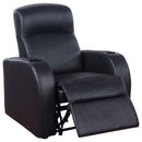 Greenfield - 4 Seater Home Theater With Wedge Console Recliners With Built In Storage And Cup Holders - Black
