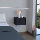 Floating Nightstand, Space Saving Design With Handy Drawer And Surface - Black by Unique Piece Furniture